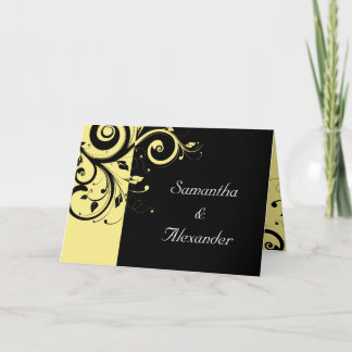Black+White ANY COLOR Swirl Wedding Invitation