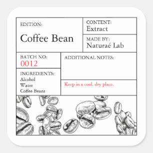 Black & White Apothecary Coffee Bean label