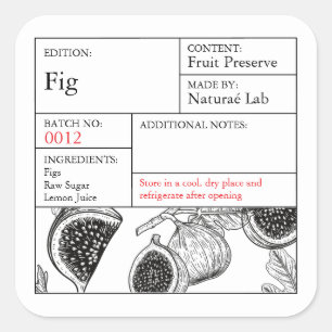 Black & White Apothecary Fig label