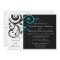 Black White Aqua Swirl Wedding Invitations