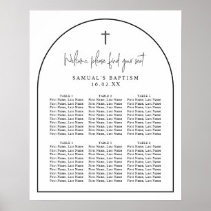 Black White Arch Minimalist Baptism Seating Chart