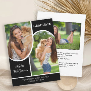 Black White Arch Photo Graduation Announcement