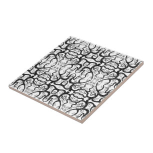 Black & White Art - Customisable - Add Colour Ceramic Tile