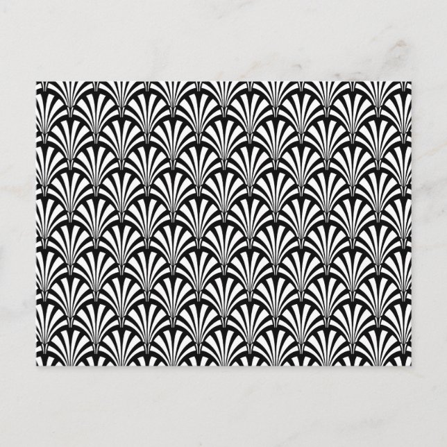 Black & White Art Deco Pattern Postcard (Front)