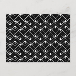Black & White Art Deco Pattern Postcard