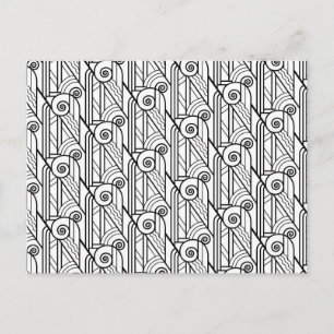 Black & White Art Deco Pattern Postcard