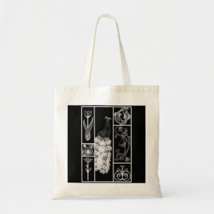 Black & white art deco stylised customisable tote bag