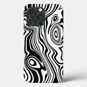 Black White Art Waves - Your Colours iPhone 13 Pro Case