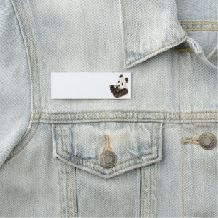 Black & White Asia Panda Bear Animal Name Tag