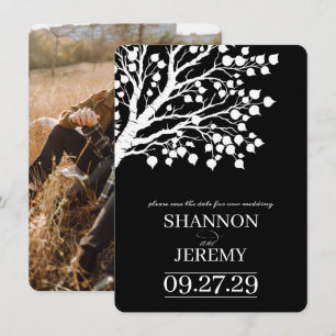 Black & White Aspen Tree Wedding Save The Date