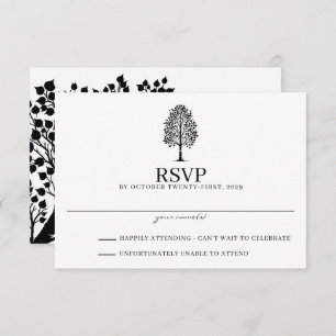 Black & White Aspen Wedding RSVP Card