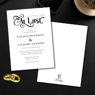 Black White At Last Wedding Invitation