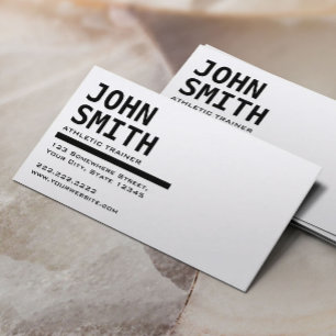 Black & White Athletic Trainer Business Card