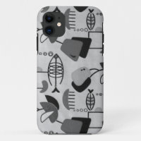 Black & White Atomic Pattern iPhone 5/5S Case