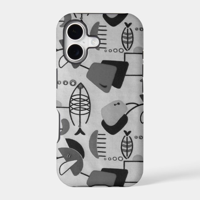 Black & White Atomic Pattern iPhone 5/5S Case (Back)