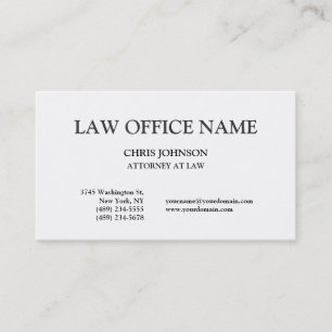 Black & White Attorney at Law Business Card