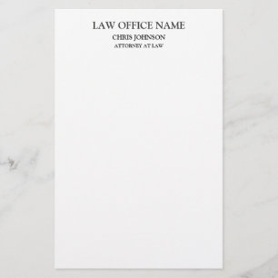 Black White Attorney at Law Business Profile Stationery