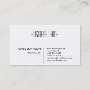 Black & White Attractive Manager Business Card