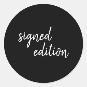 Black White Author Signed Copy Round Seal Design