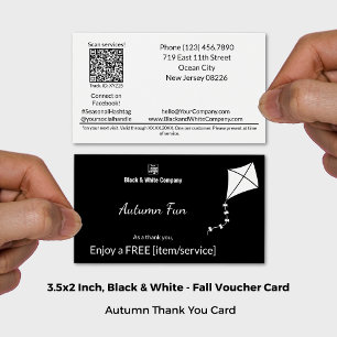 Black & White Autumn Fun Free Gift Voucher Card
