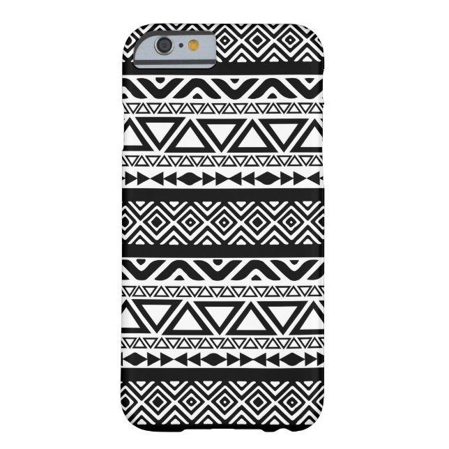 Black White Aztec Tribal Pattern 4 iPhone 6 case (Back)