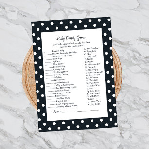 Black White Baby Bow Baby Candy Baby Shower Game Invitation