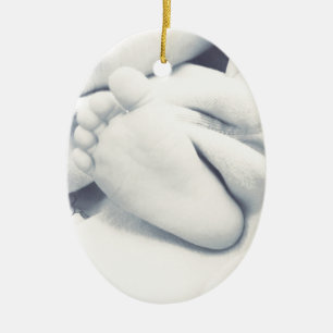 black white baby feet modern ceramic ornament
