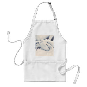 black white baby feet modern standard apron