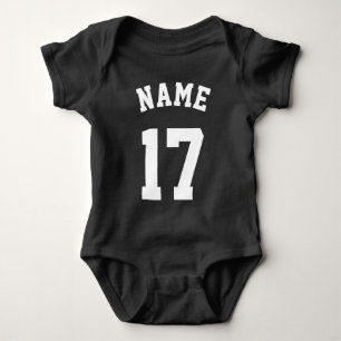 Black & White Baby   Sports Jersey Design Baby Bodysuit