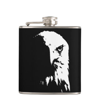 Black & White Bald Eagle Flask