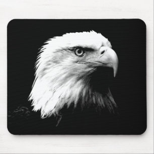 Black & White Bald Eagle Mouse Pad