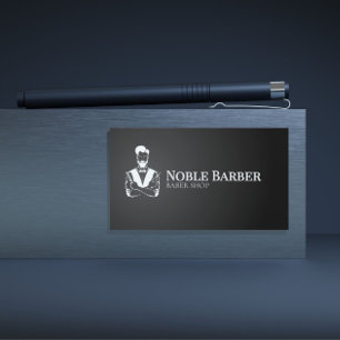 Black & White Barber Business Card Modern Barber