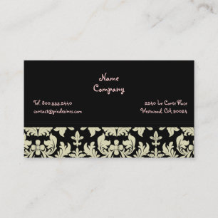 Black White baroque design ~ ashbrown background Business Card