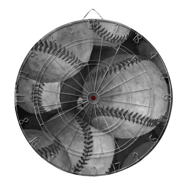 Black & White Baseball Dartboard (Front)