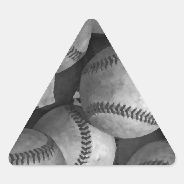 Black & White Baseball Triangle Sticker (Front)