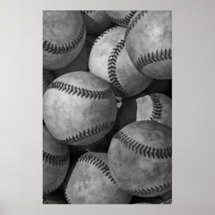 Black & White Baseball Unique Artwork Poster