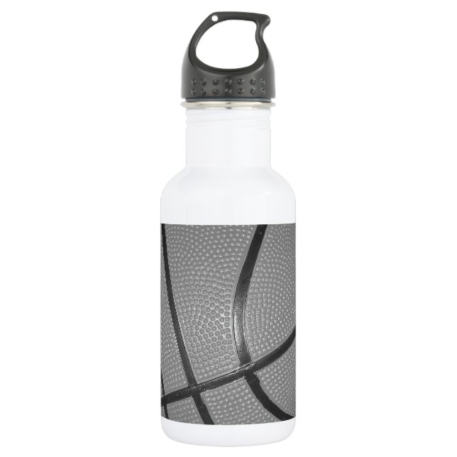 Black & White Basketball 532 Ml Water Bottle (Front)