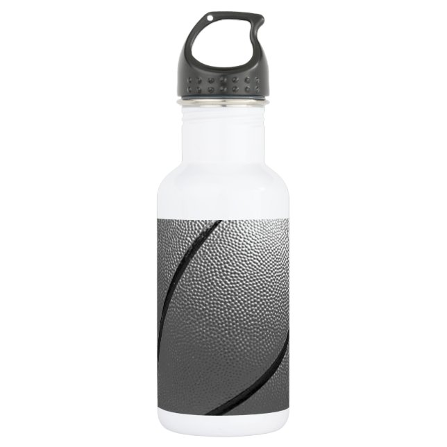 Black & White Basketball 532 Ml Water Bottle (Front)