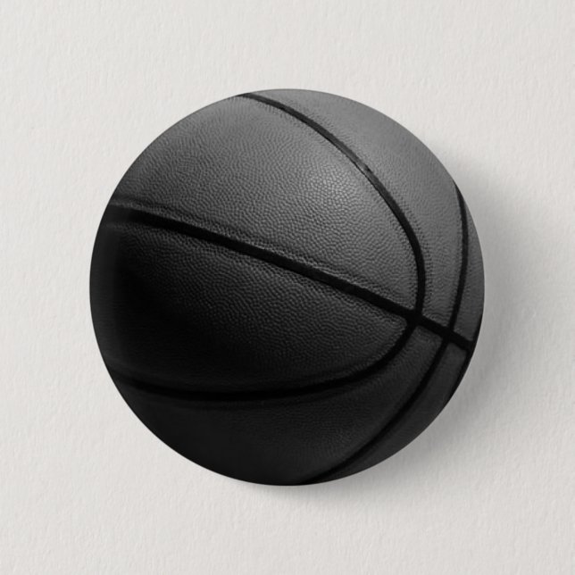 Black & White Basketball 6 Cm Round Badge (Front)