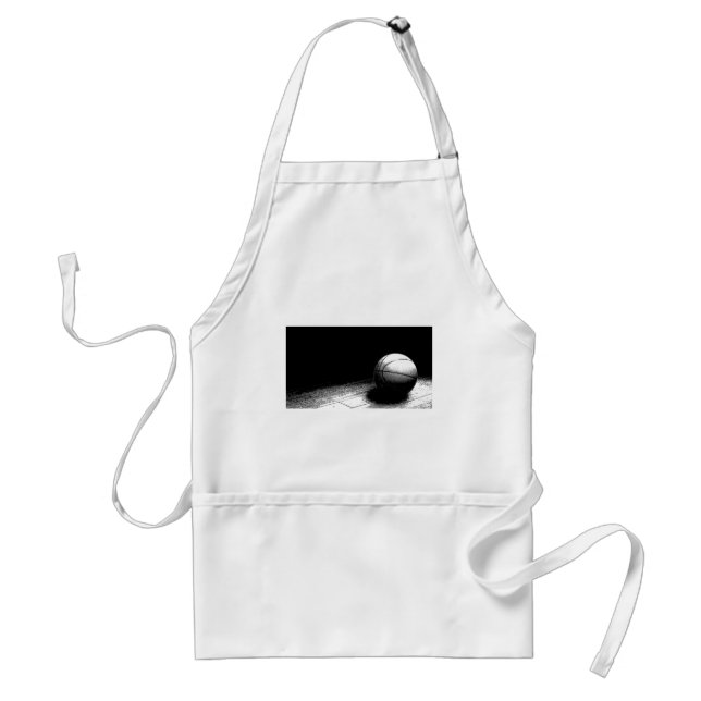 Black White Basketball Art Standard Apron (Front)