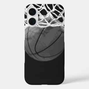 Black & White Basketball iPhone 16 Case