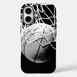 Black White Basketball iPhone 16 Case