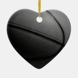Black & White Basketball Ceramic Tree Decoration