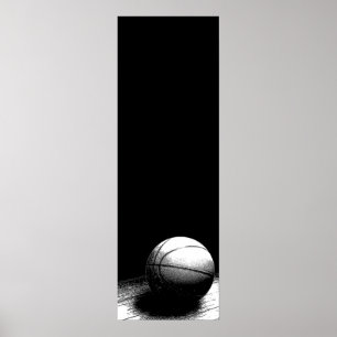 Black & White Basketball Door Poster