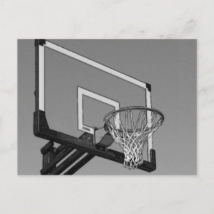 Black & White Basketball Hoop Postcard
