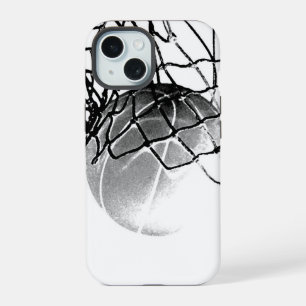 Black & White Basketball iPhone 15 Case