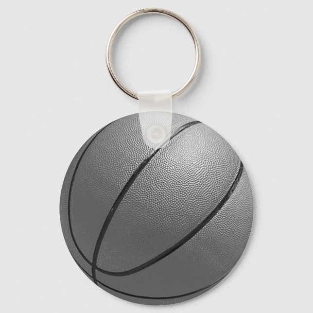 Black & White Basketball Key Ring (Front)