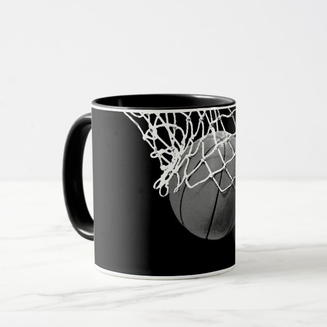 Black & White Basketball Mug (Front Left)