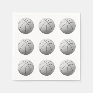 Black & White Basketball Napkin