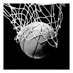Black & White Basketball Perfect Art Poster